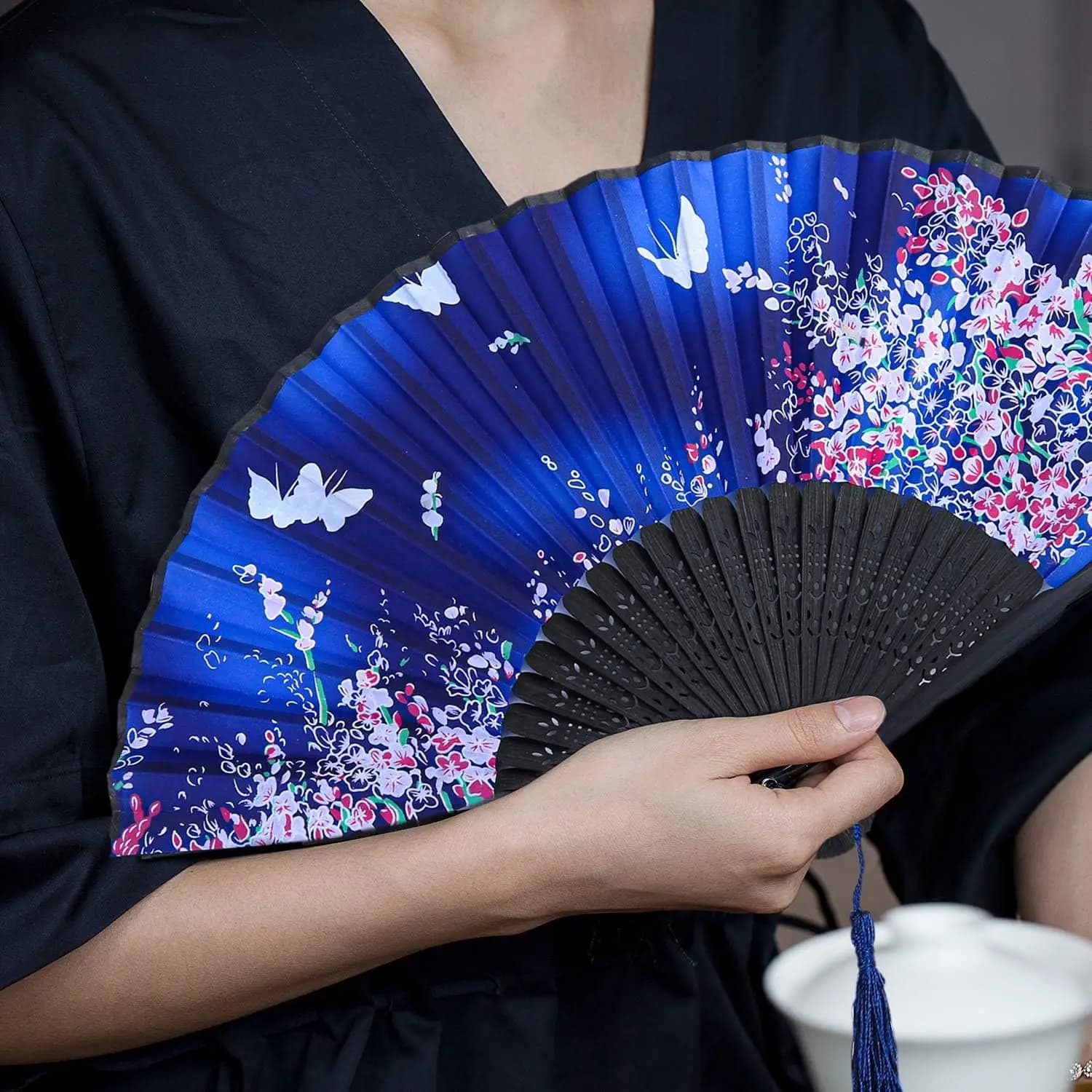 Éventail Pliant Vintage en Soie et Bambou, Éventails Chinois pour Femmes, Éventail de Danse, Accesso