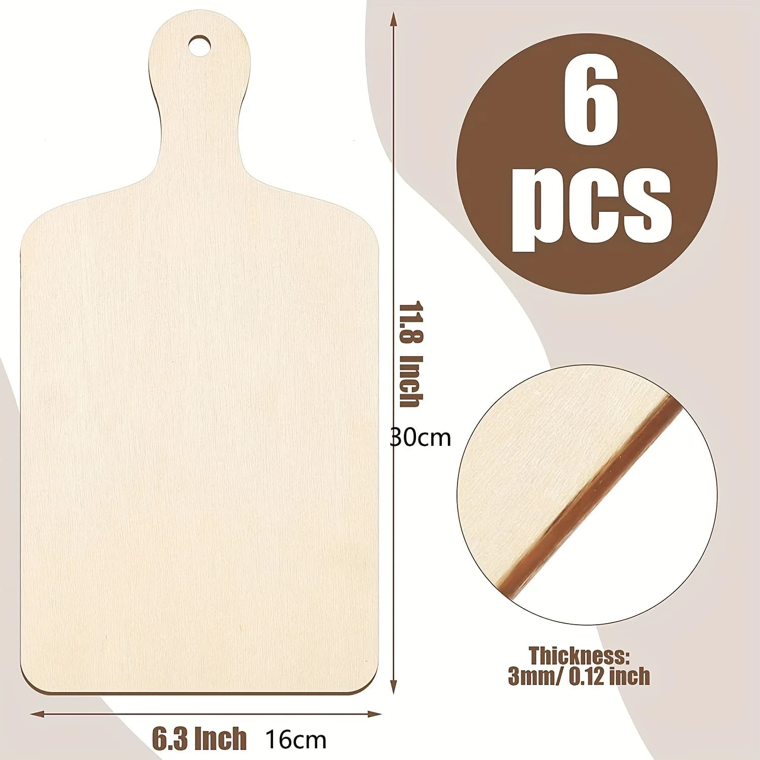 Planche en bois inachevée avec poignée, ensemble de planches à pain au fromage à palette en bois, pl