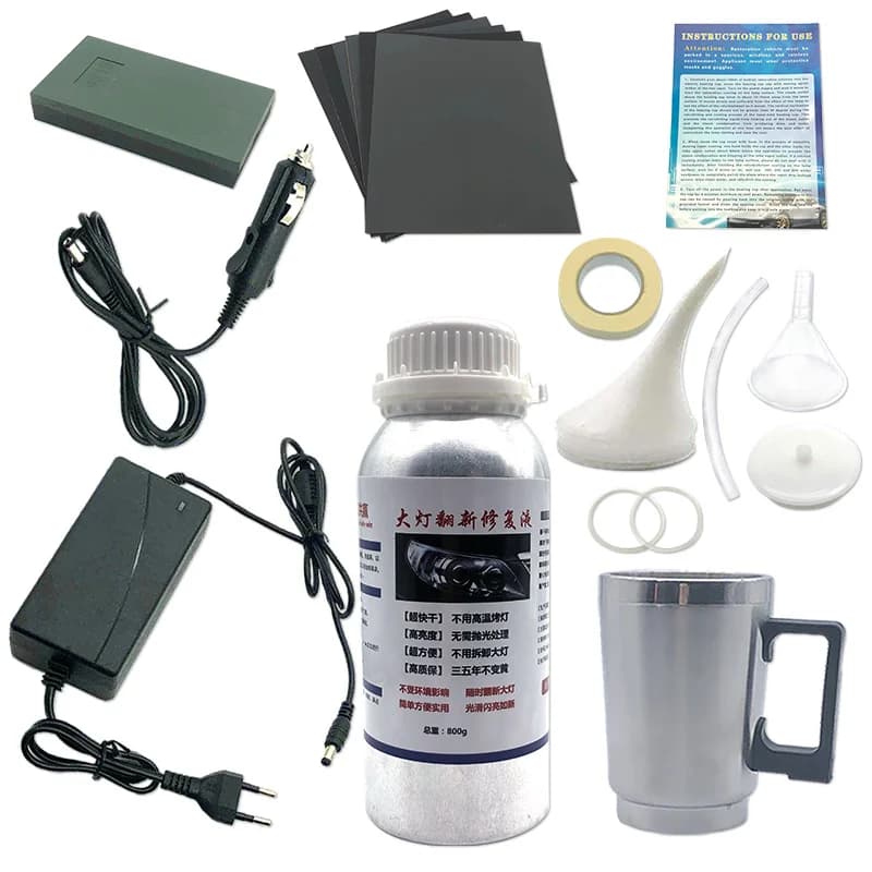 Kit de polissage de phares de voiture 800ML, liquide de restauration de phares, rénovation de phares