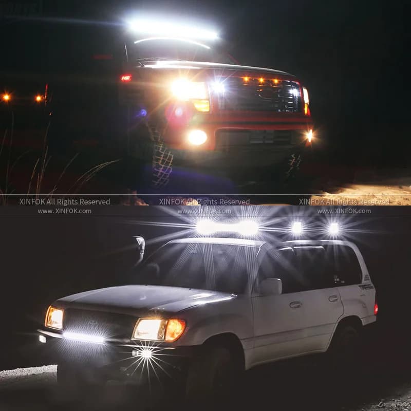 Lumière Led ronde pour camion 12v 24v, pour tracteur, voiture, véhicule, 4x4, barre tout-terrain, lu
