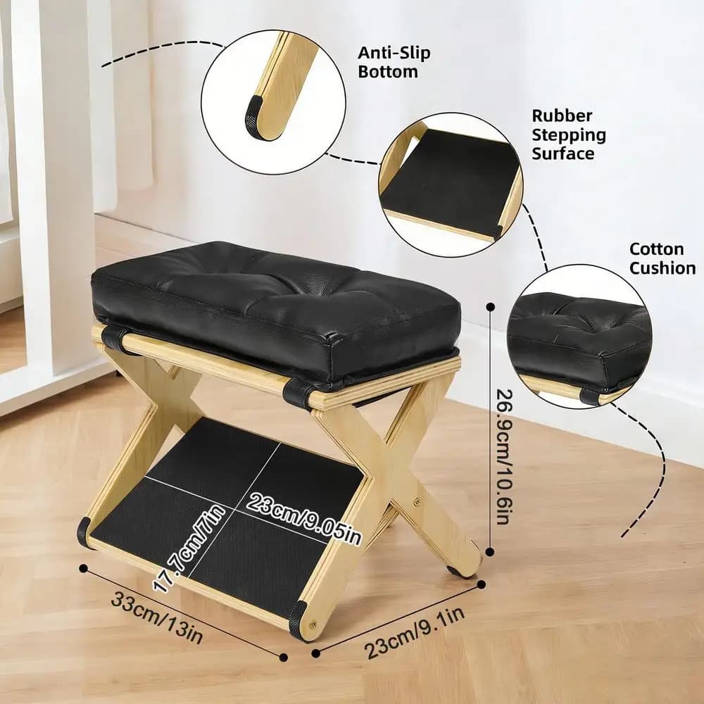 Repose-pieds en bois à double couche, antidérapant, ergonomique, pour bureau, maison, appartement, c