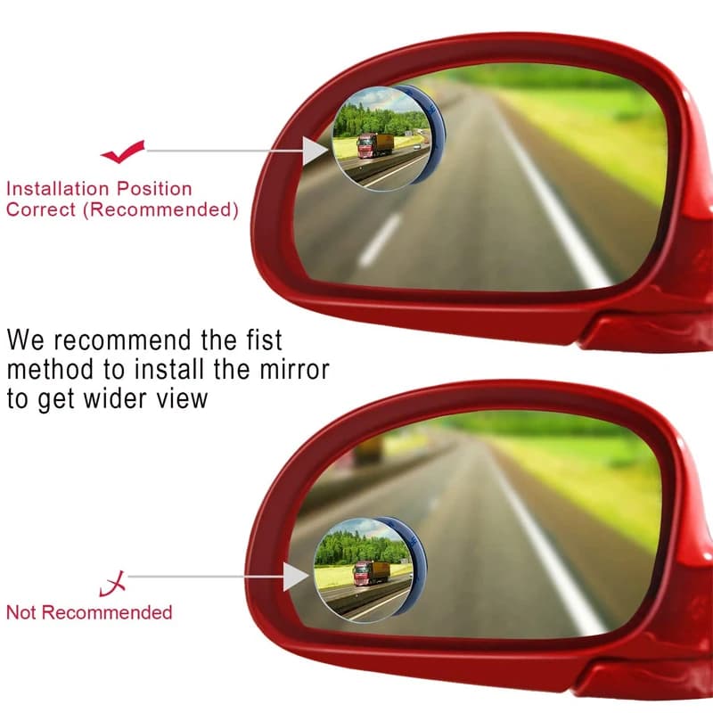 Rétroviseur pour Angle mort de voiture 360 degrés, 2 pièces, miroir de stationnement convexe, réglab