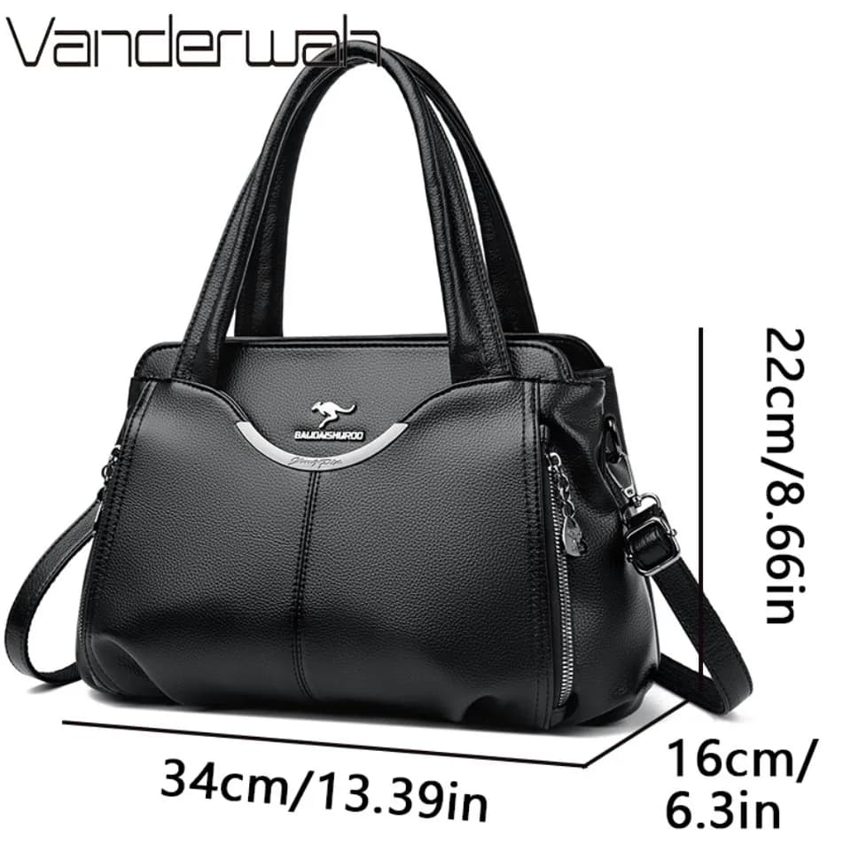 VANDERWAH nouveau Multi poche femmes Sac à main de haute qualité en cuir PU souple femme Sac à bando