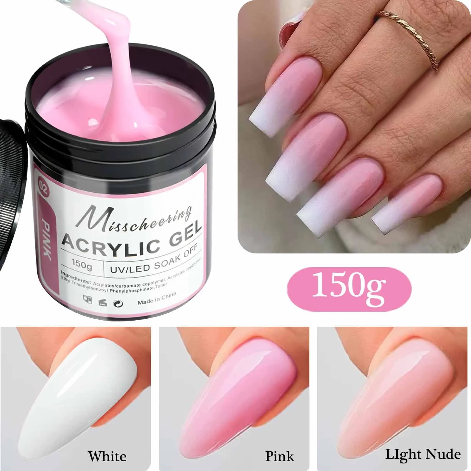 1 pot 100/150g Poly Gel pour ongles UV LED durci constructeur Gel pour ongles acrylique cristal Exte