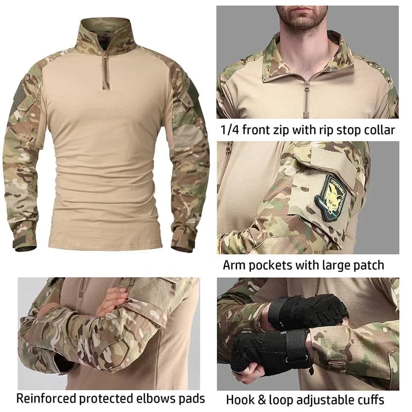 T-shirts tactiques Airsoft, chemises de Combat de l'armée, vêtements de chasse et de Paintball respi