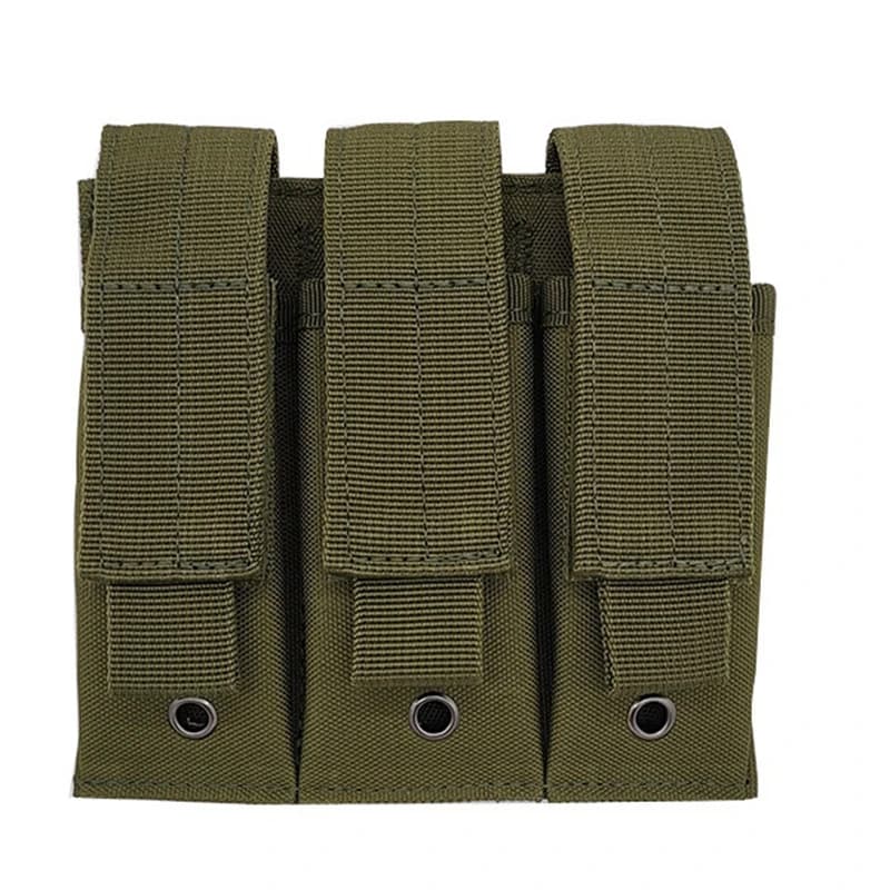 Pochette tactique Molle pour pistolet Triple, étui d'extérieur ouvert simple Double 9mm pour magazin