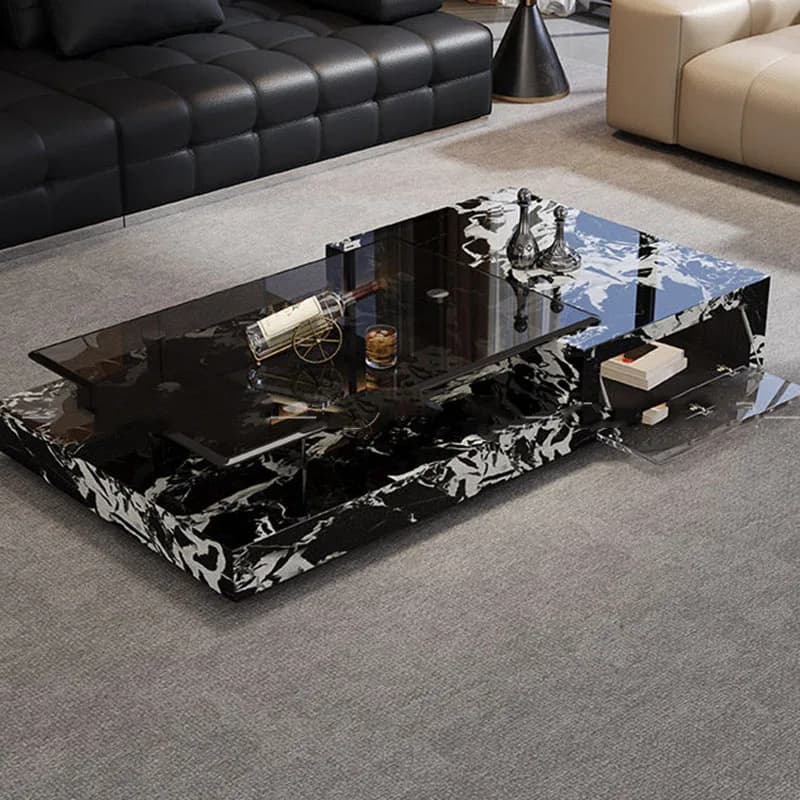Table d'appoint de luxe en verre, décoration moderne pour salon, table basse design simple, mobilier
