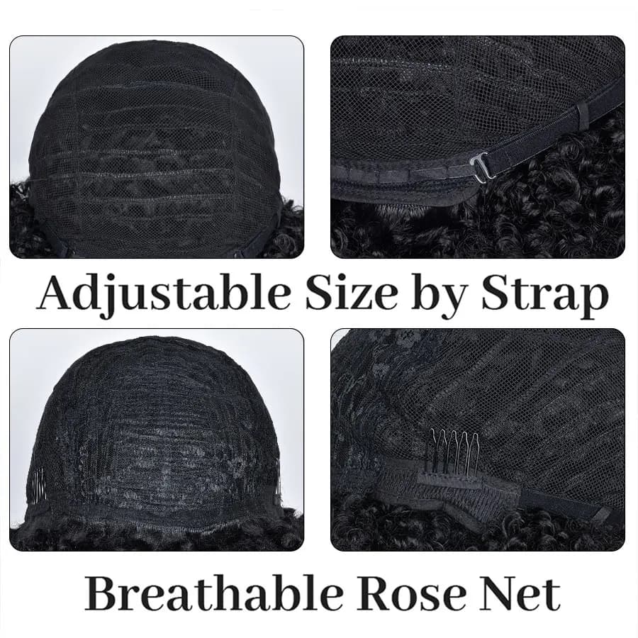 Perruque bouclée avec frange, perruque Afro bouclée pour femmes noires, perruque longue et moelleuse
