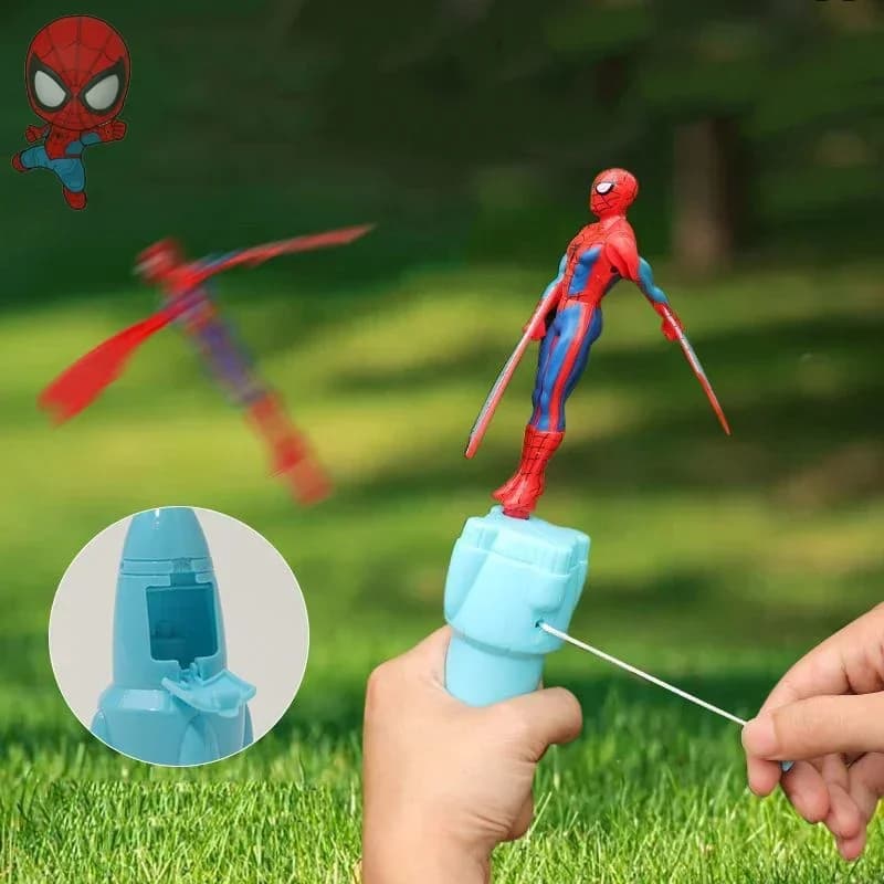 Anime Spiderman bambou libellule volant jouet Iron Man capitaine rotatif chaîne jouets volants jouet
