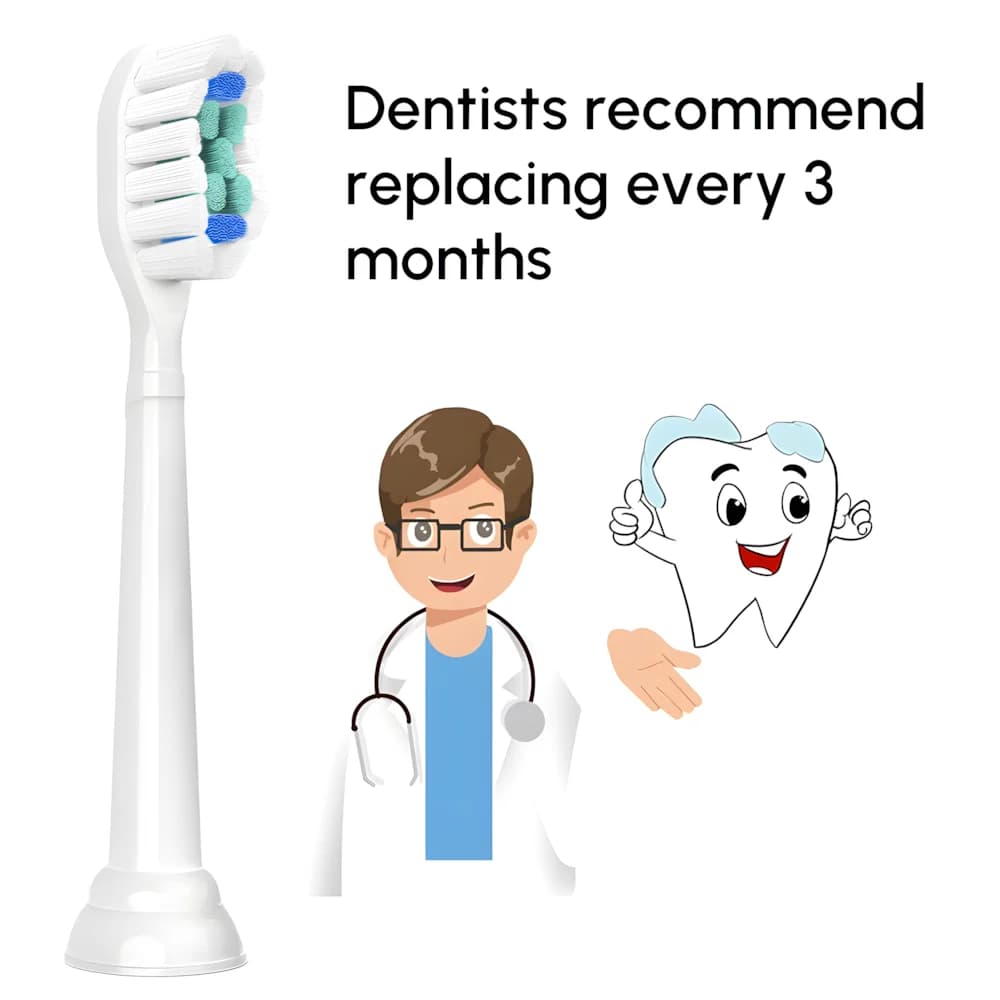 Têtes de brosse à dents de rechange, 8 pièces, compatibles avec la brosse à dents électrique Philips