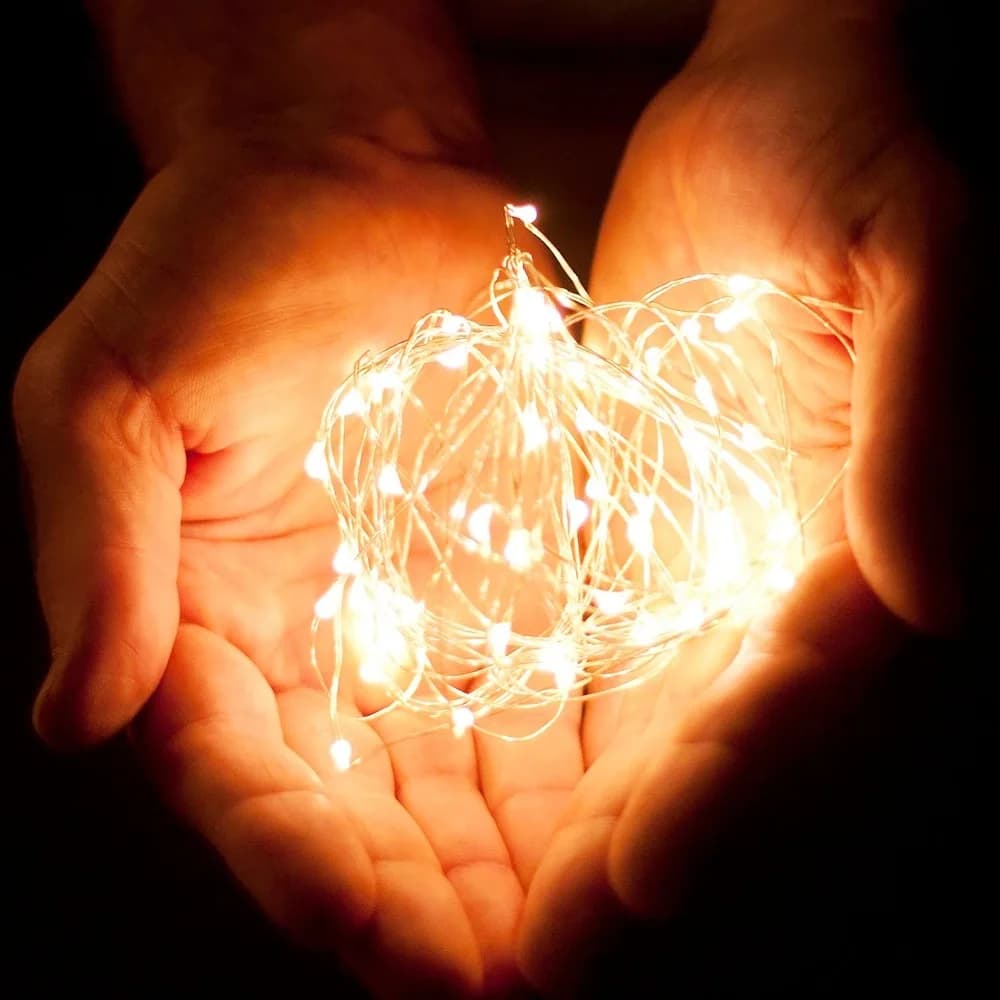 Guirlande lumineuse LED USB de 30 mètres, fil de cuivre et d'argent, guirlande lumineuse féerique ét