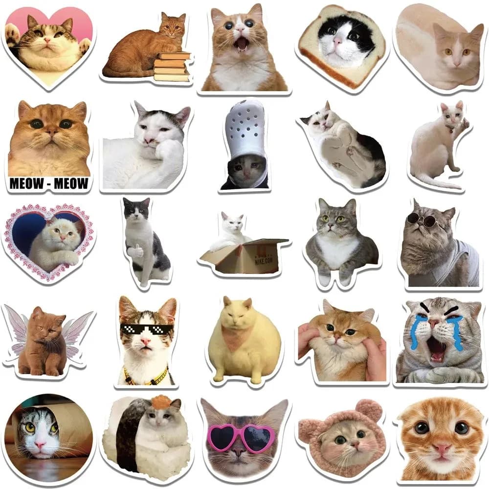 Autocollant esthétique en PVC Kawaii Love Cat pour enfants, décoration coréenne pour enfants, scrapb