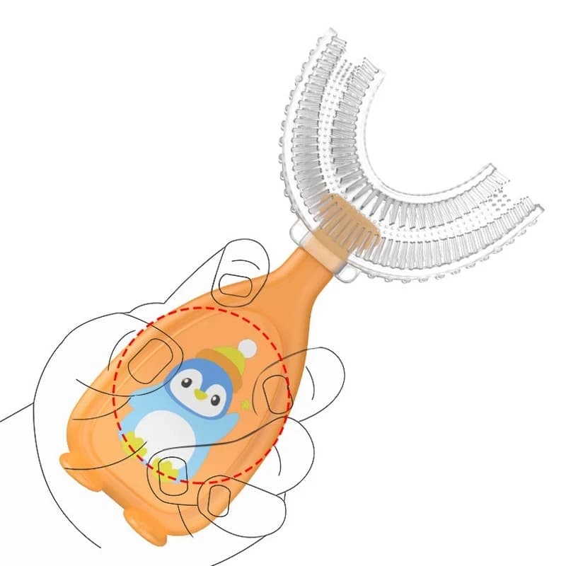 Brosse à dents en forme de U pour bébé, anneau de dentition en silicone souple pour la santé des enf