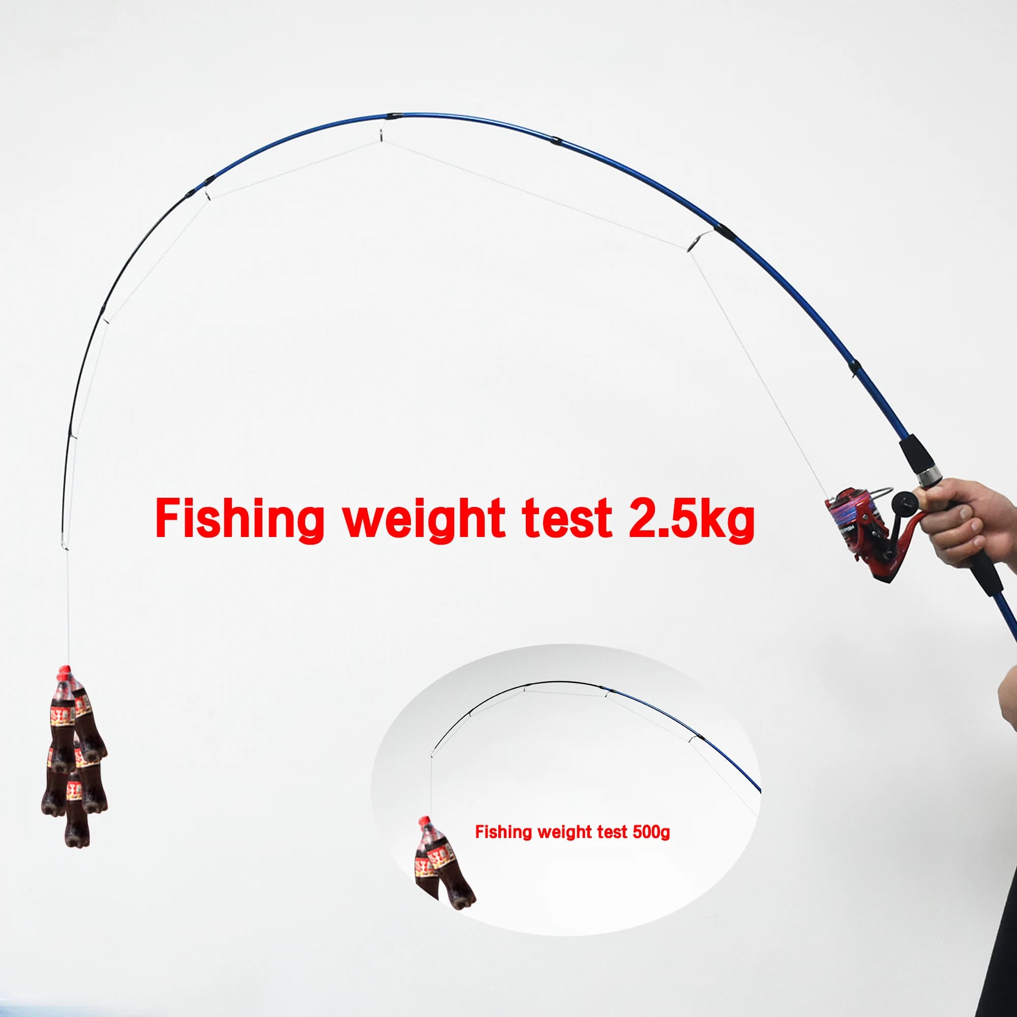 BIUTIFU Baitcasting filature Mini canne à pêche 4/5 Section 1.8/2.1mTravel carbone coulée poids 5-20