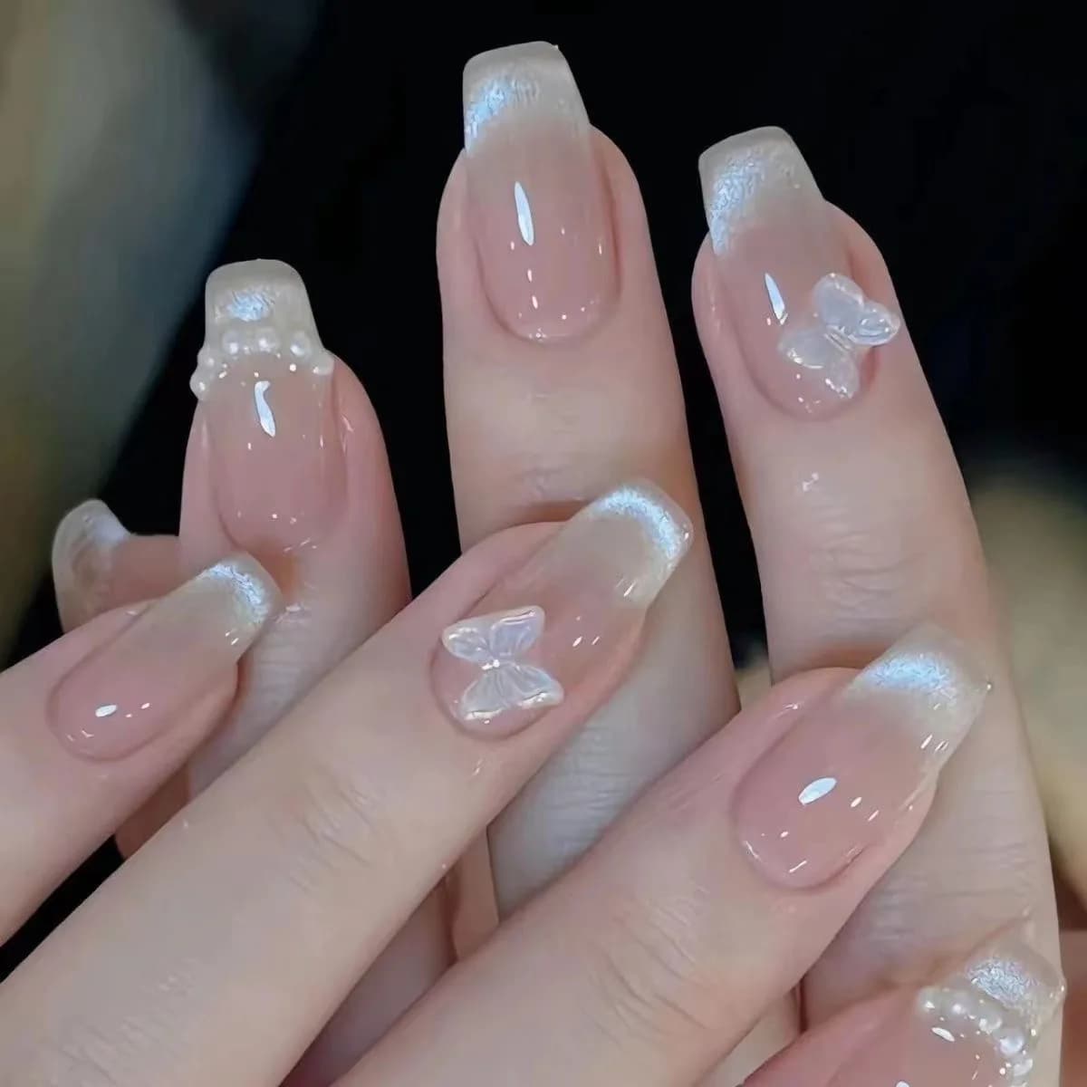 10 pièces photothérapie fard à joues fait à la main papillon fard à joues papillon faux ongles