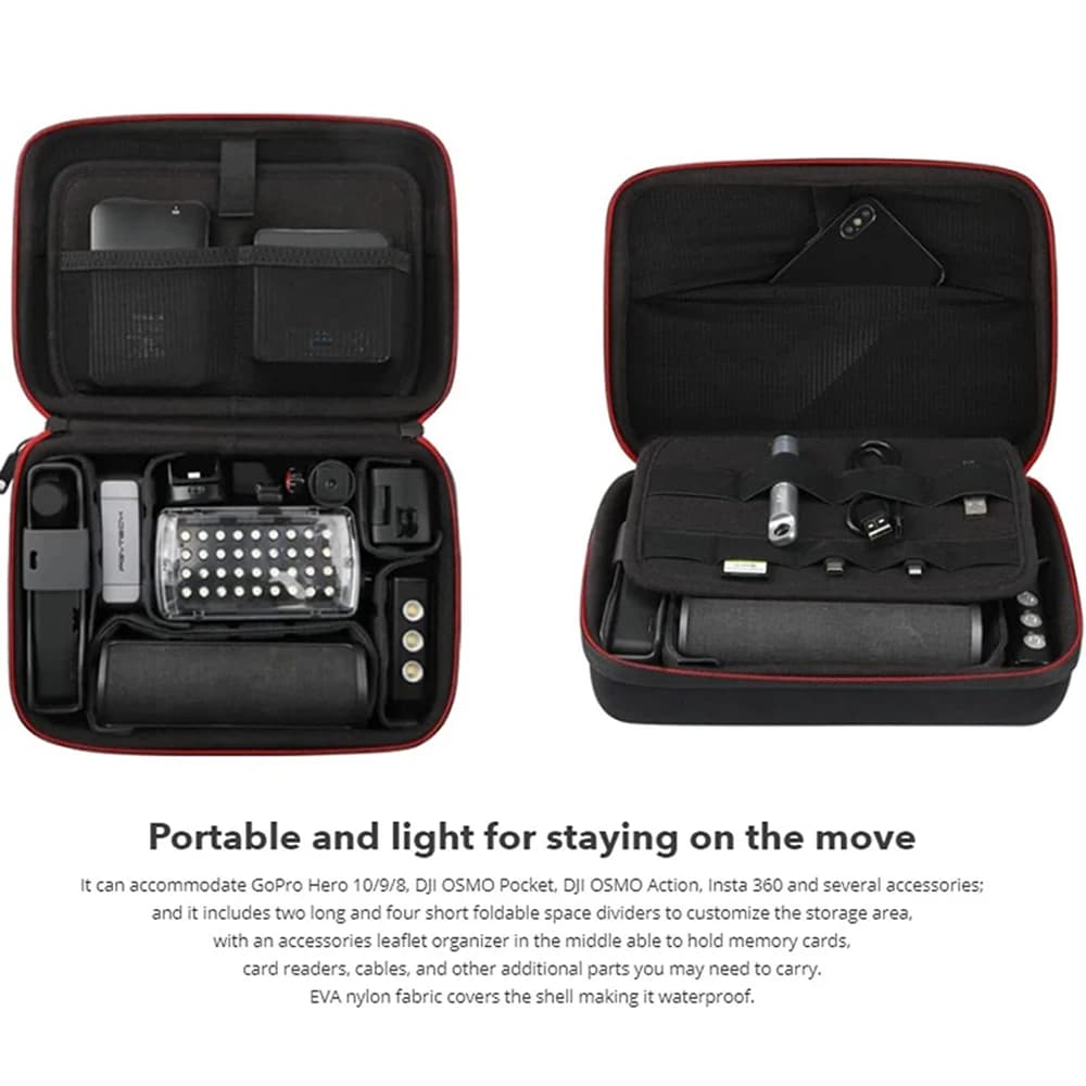 IcalYTECH-Étui de transport pour appareil photo, boîte de rangement, sac à main, convient pour batte