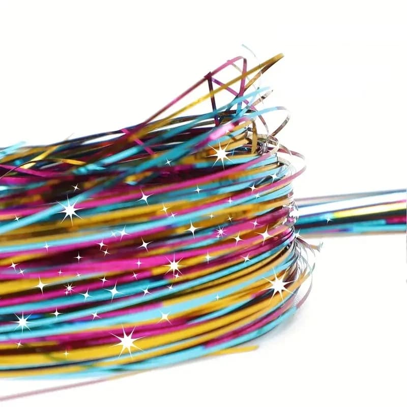Guirlandes synthétiques scintillantes, brins colorés arc-en-ciel, couvre-chef pour filles, nœuds de 