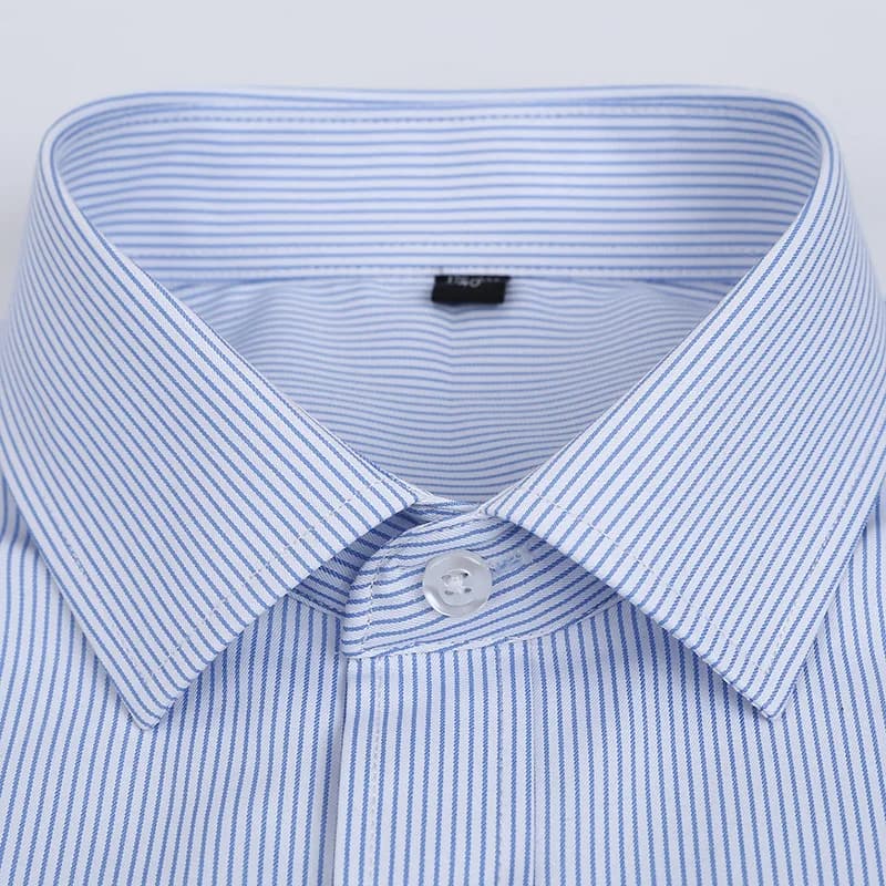 Chemise en coton pour hommes, sans fer, couleur unie, décontractée, sergé, mode, manches longues, bu