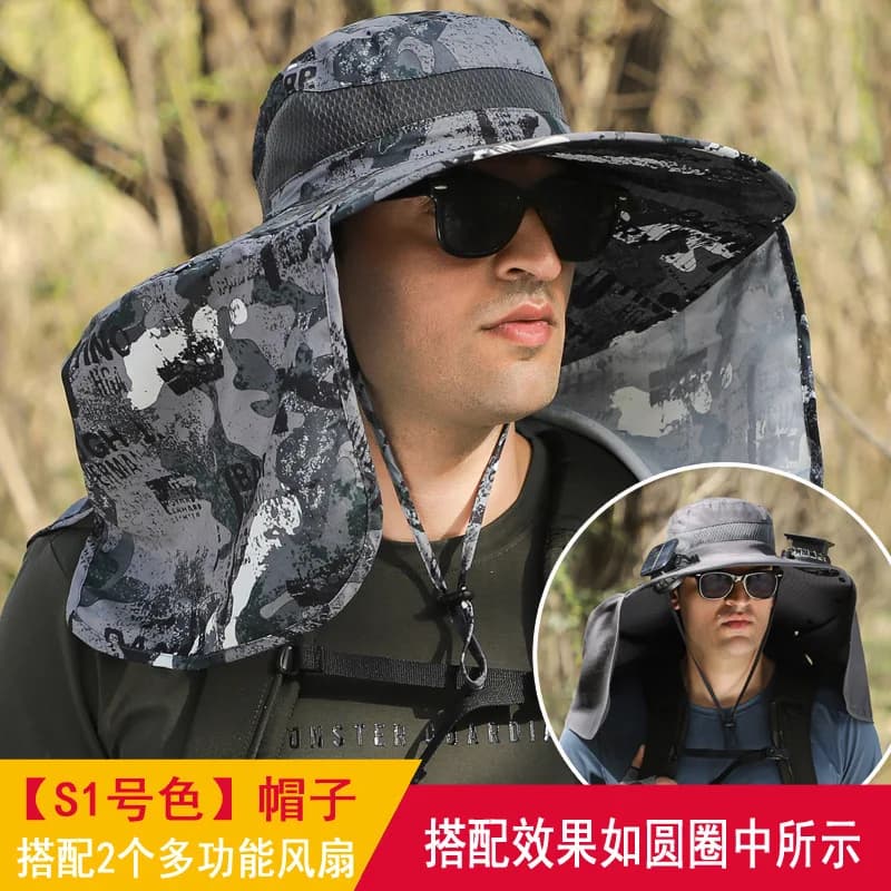 Sombrero-Grand chapeau imperméable pour homme, châle, crème solaire, protection du cou, bord, extéri