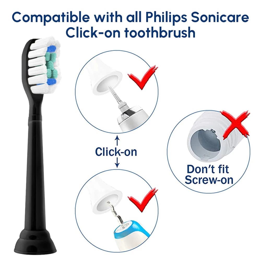 Compatible with Philips Sonicare Electric Toothbrush Replacement Toothbrush Heads, Diamond Clean Bru
