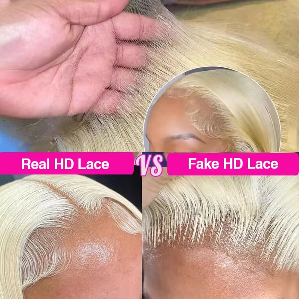 HD Transparent 613 Blonde droite 200 densité 13x4 13x6 dentelle avant perruques de cheveux humains p