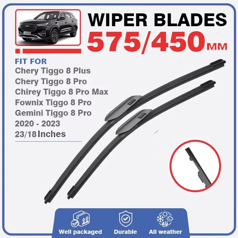 Balais d'essuie-glace avant et arrière en Silicone, pour Chery Tiggo 8 Plus Pro Max 2020 2021 2022 2