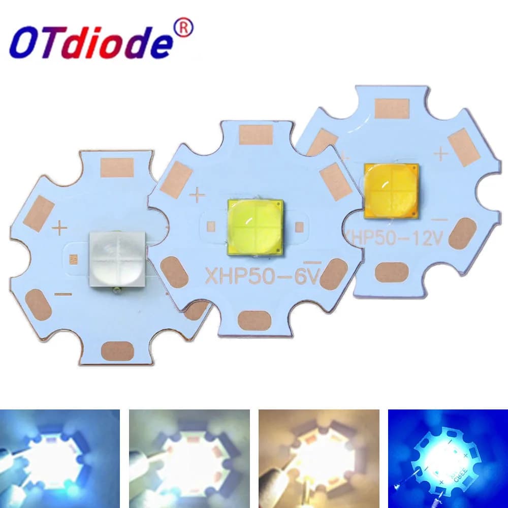 DC3V/6V/12V LED 20W XHP50 XHP50.2 deuxième génération 5050 SMD COB Diode perles blanc neutre froid 6