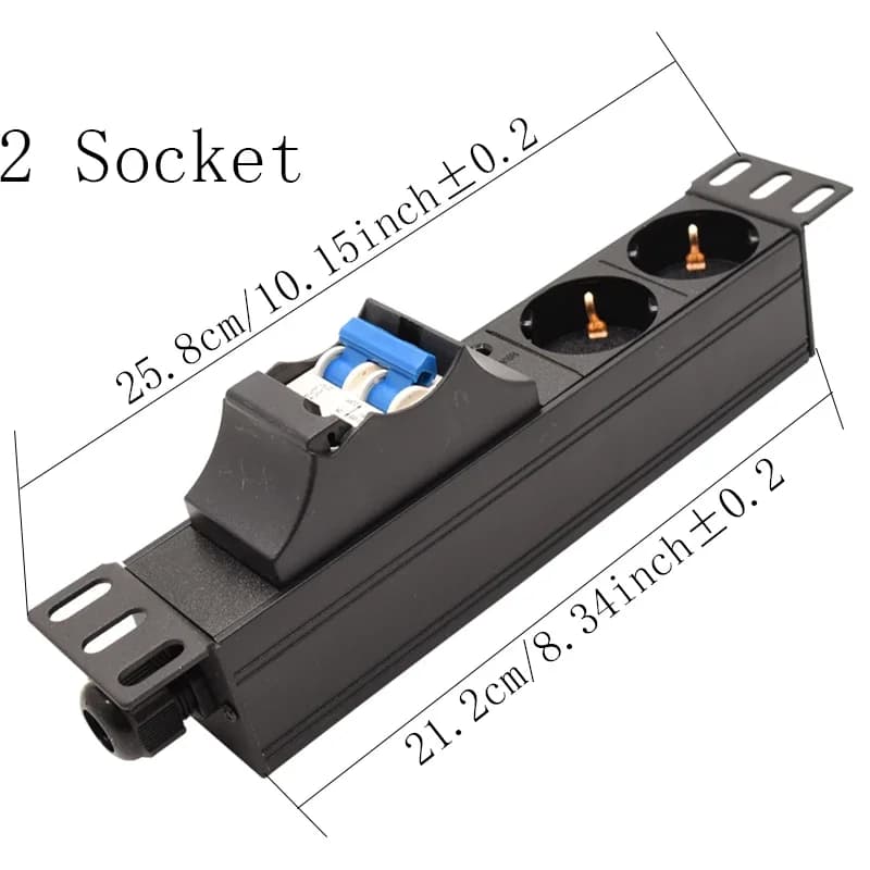 Multiprise ue 2-10 voies prise de courant 4000/8000W 16A/32A interrupteur d'air LED en alliage d'alu