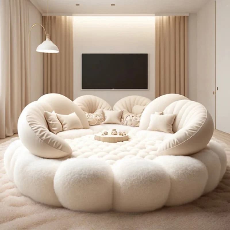 Cadre de lit souple esthétique rond, chambre principale européenne, hôtel, créer un lit King Size, m