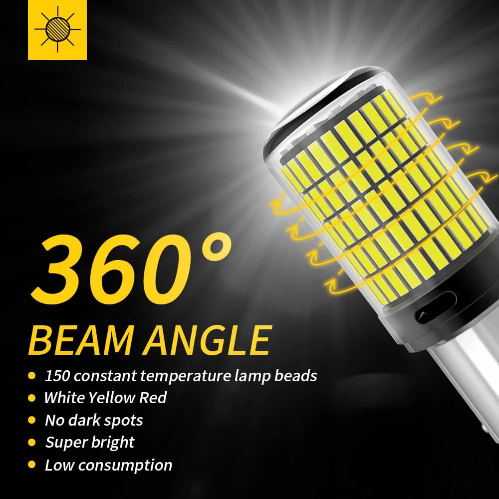 Guadsun 2x1156 BA15S P21W BAU15S PY21W Canbus 1157 BAY15D P21/5W 7440 7443 3156 3157 4014 150SMD Cli