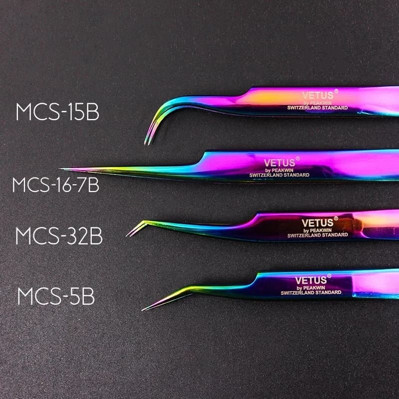 Vetus – pincettes à cils Premium, série MCS originale, nouveau Style, pointe Ultra Fine, améliore le