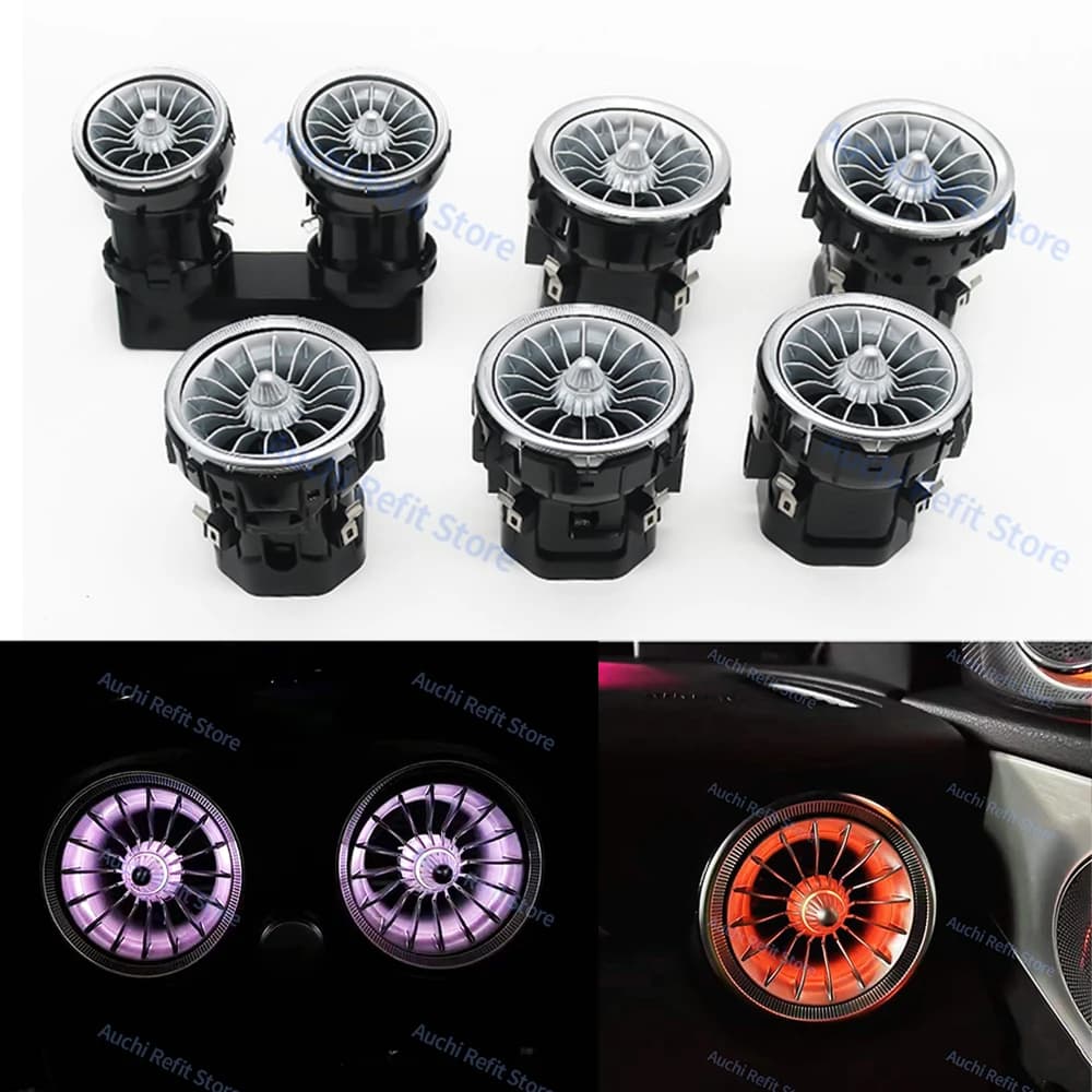 Diffuseurs d'air LED pour voiture, 3/64 couleurs, pour Mercedes-Benz Classe C GLC W205 X253 W213 W22