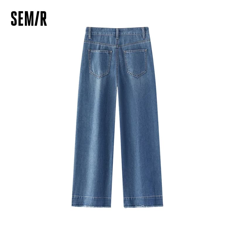 Jean pour femme Semir, coupe large, ourlet brut, longueur cheville, style urbain décontracté, doux e