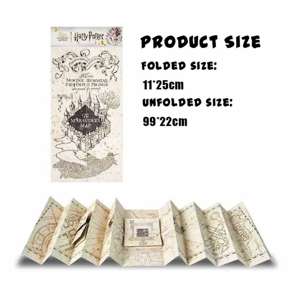 Véritable carte du monde du magicien Harry Potter, périphériques de film d'école de magie, accessoir