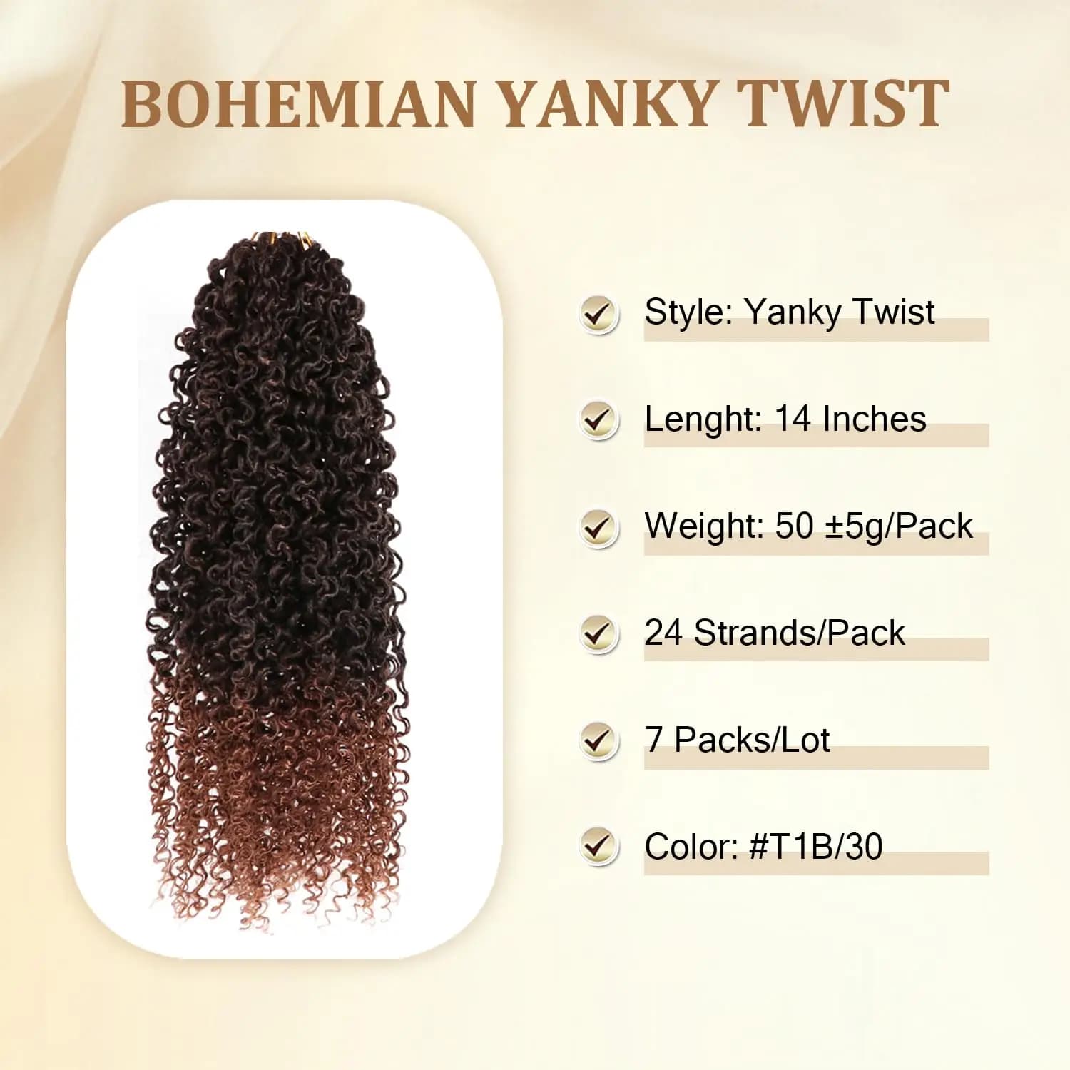Yanky Twist Crochet cheveux 8 pouces 1/7 paquets bohème Passion torsion printemps Mini torsion Croch
