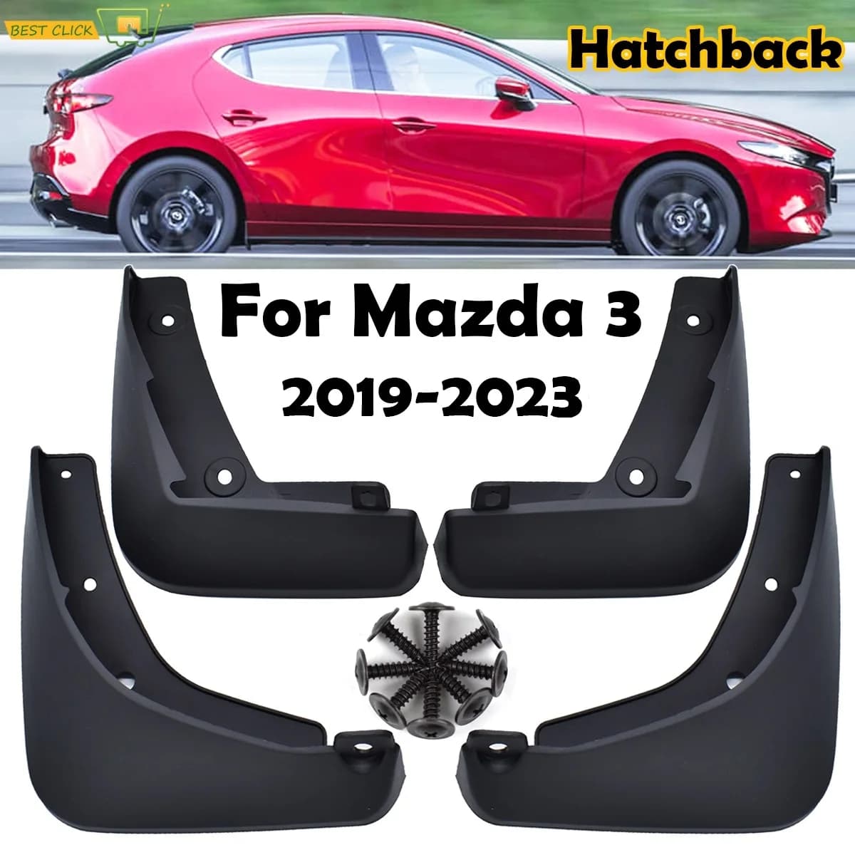 Bavettes de rallye pour Mazda 3 Mazda3 BP 2019-2023, garde-boue arrière, garde-boue, évasements d'ai