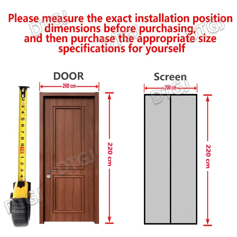 Nouveau fort écran de porte magnétique taille personnalisée moustiquaire grand rideau mouche insecte
