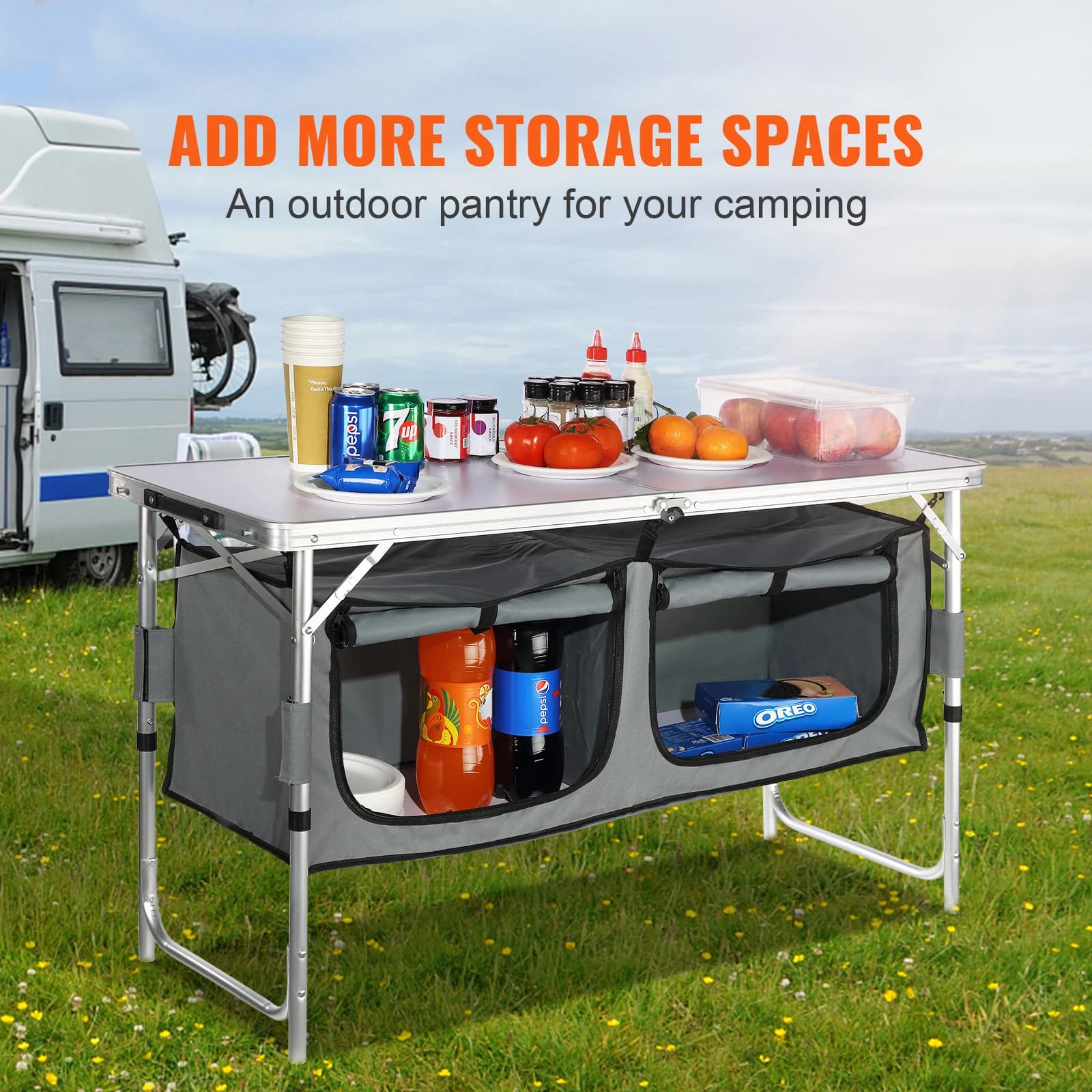 SucceBuyFolding Table de pique-nique cuisine Camping placards valise en aluminium Table avec sac de 