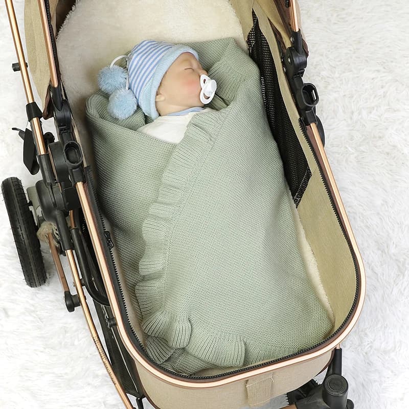 Couvertures tricotées pour bébé garçon, literie de berceau, couette à carreaux pour filles, 90x70cm,