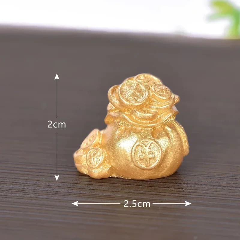Feng Shui Auspicious Fa Cai Money Tree, Gold Lingot Bag, Lucky Fortune, Spring Festival Mascot, Desk
