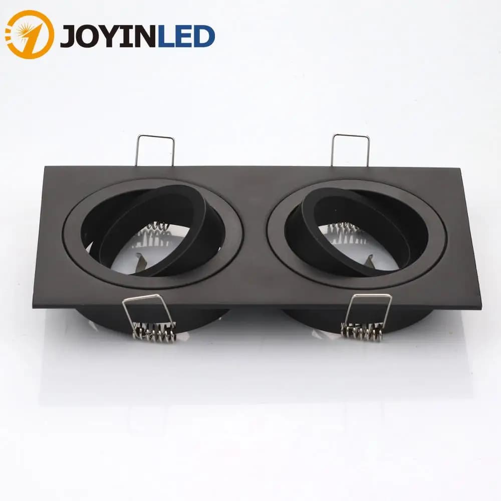 Support de lampe en aluminium à Double tête GU10 MR16, noir, argent, blanc, GU10, cadre de fixation 