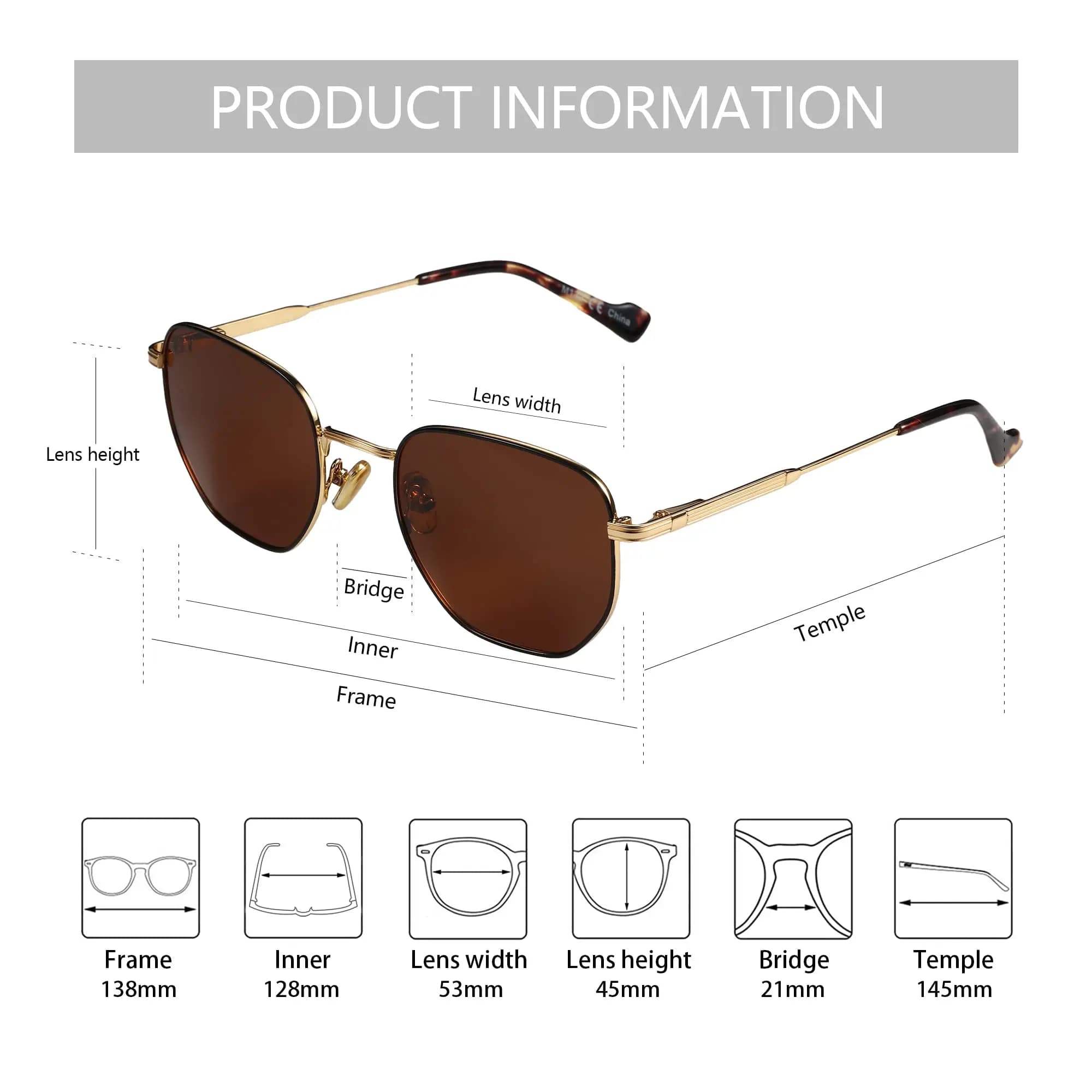 ZENOTTIC – lunettes de soleil rétro polarisées hexagonales pour hommes et femmes, monture métallique