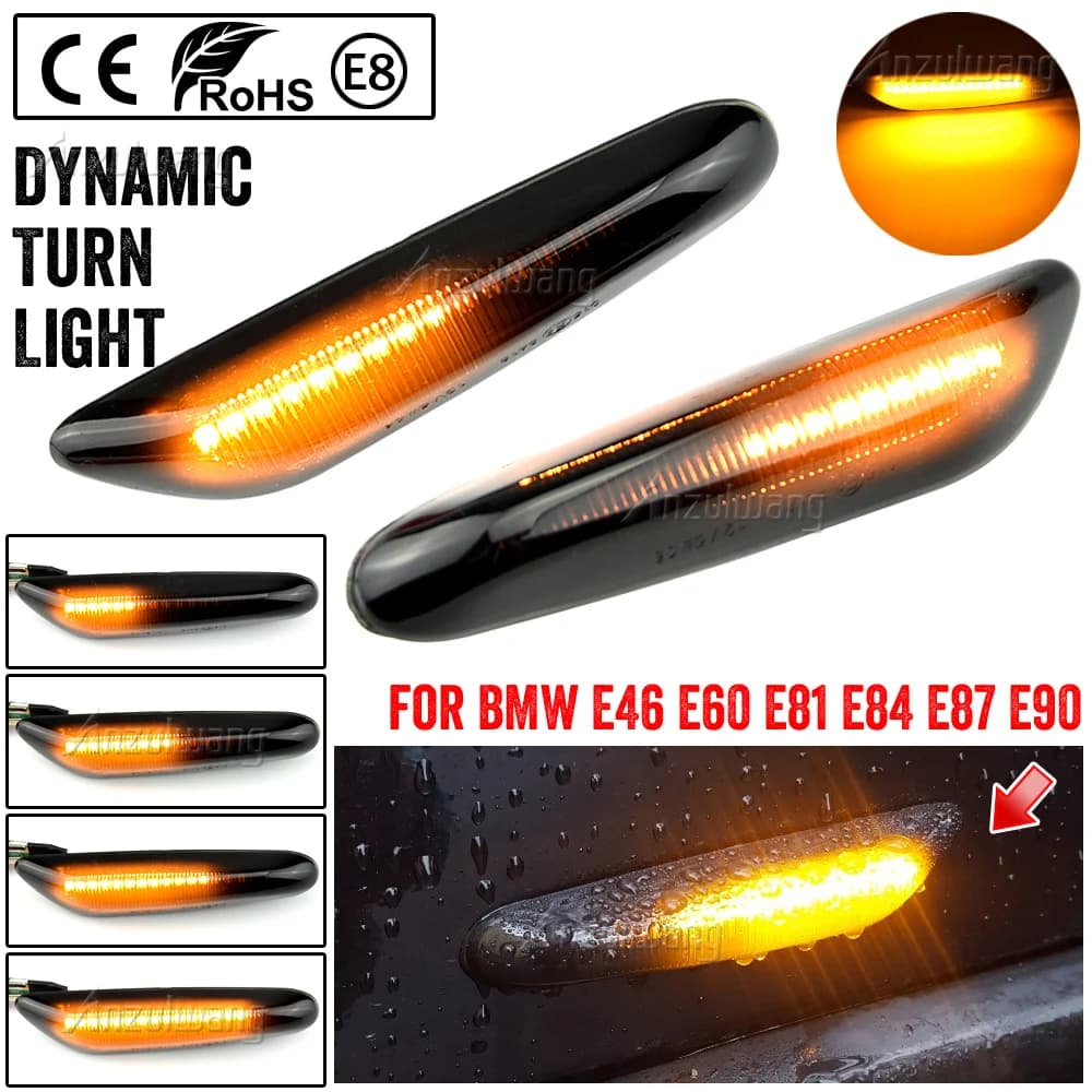 Clignotant séquentiel LED, feu de position latéral pour BMW E60 E61 E90 E91 E87 E81 E83 E84 E88 E92 