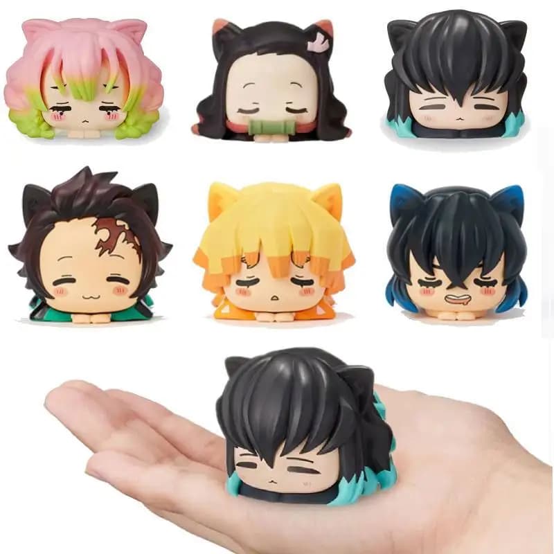 6 pièces/ensemble Anime démon Slayer Figure Nezuko Tanjirou Zenitsu Inosuke Mini Figurine Kawaii cha