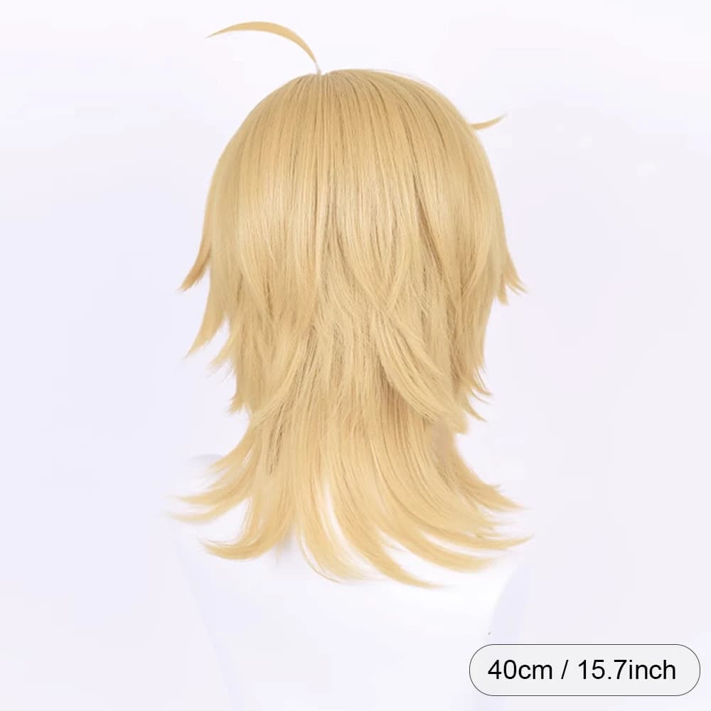 Perruque synthétique courte et lisse à tête de mulet Blonde avec frange, perruque moelleuse de jeu d