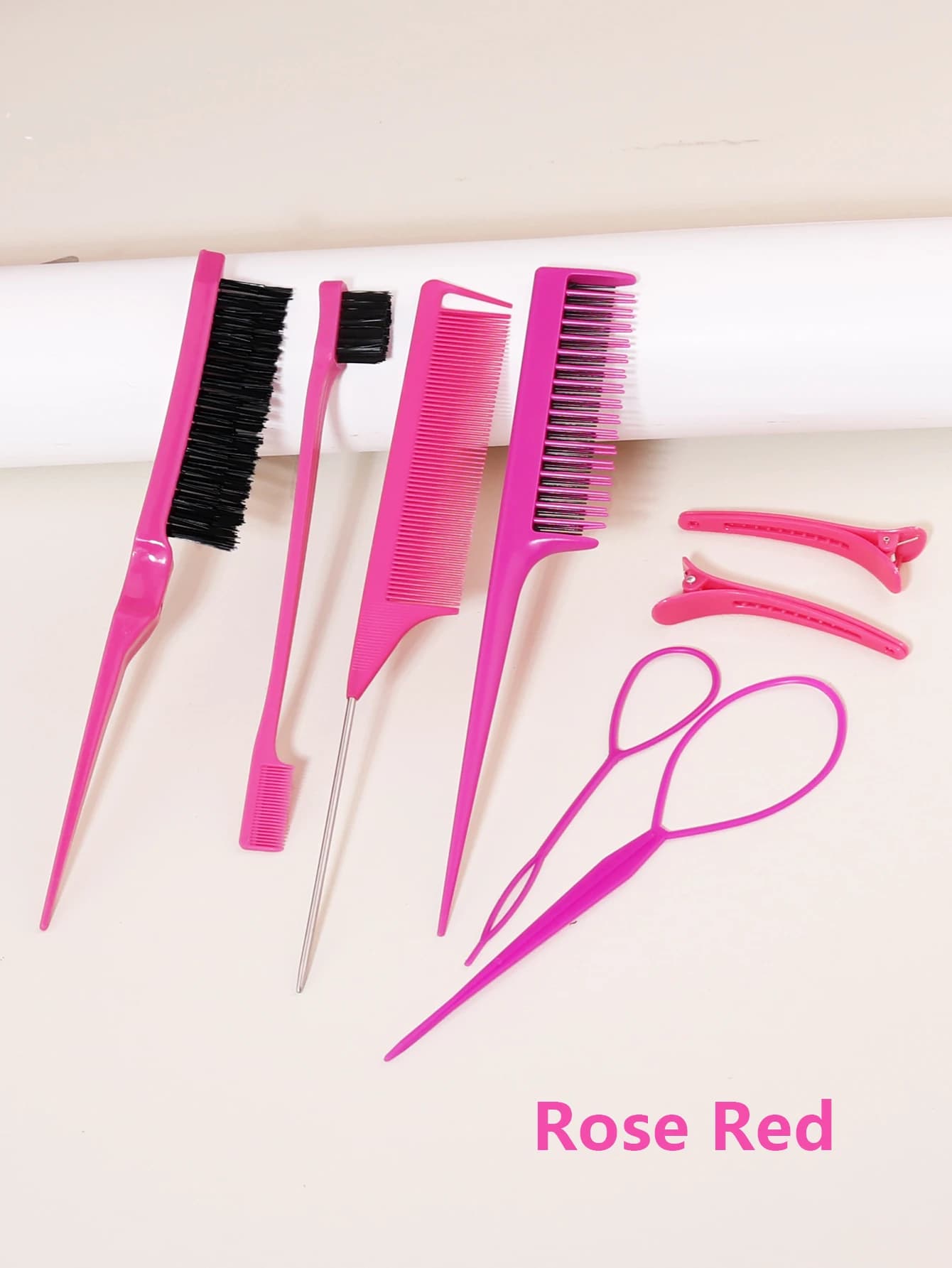 Ensemble de peignes de coiffure 8 pièces avec peigne à triple déchirure, peigne à queue de souris, b