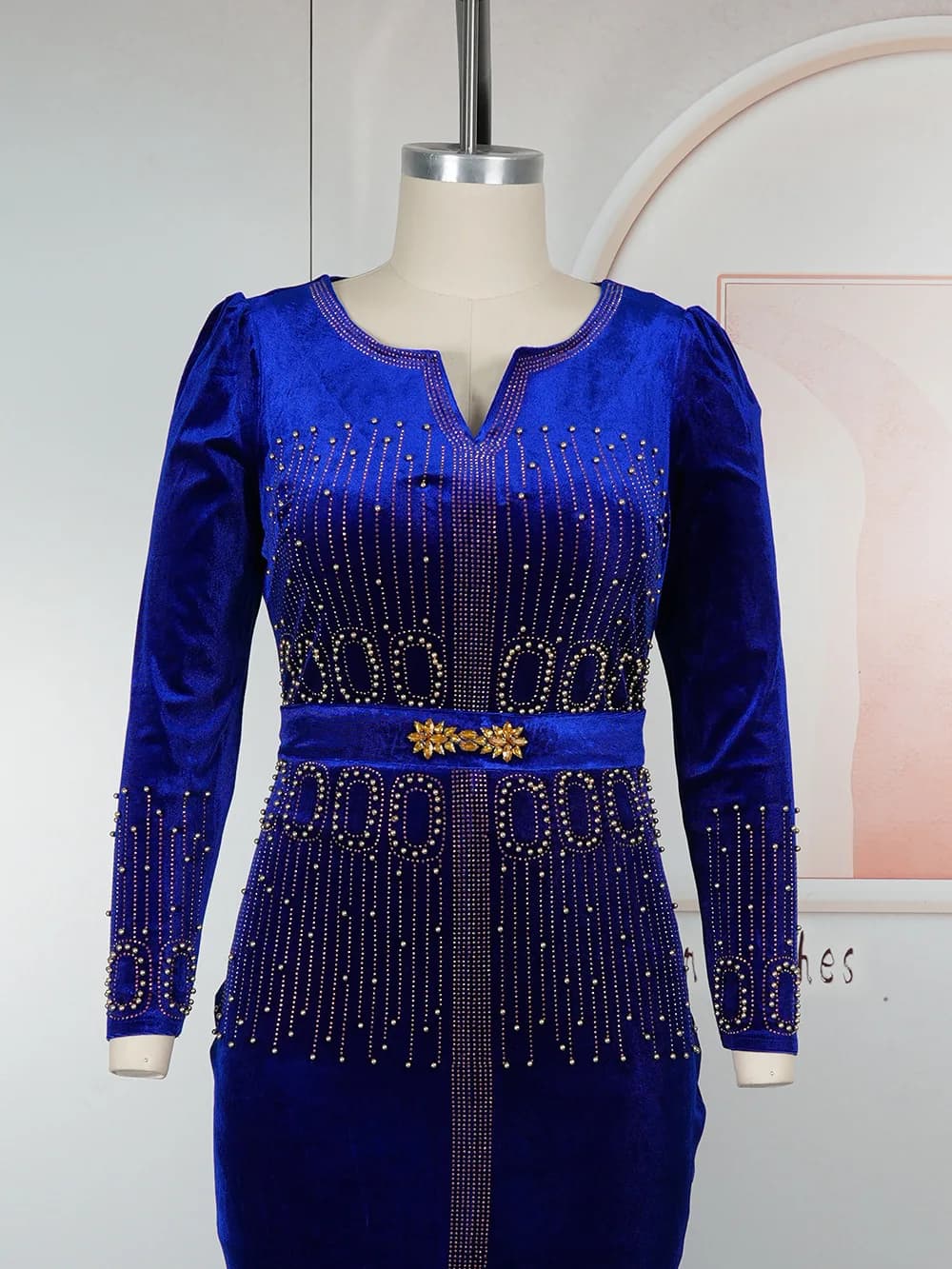 Robe de soirée de luxe pour femmes, élégante, manches longues, style sirène, pour mariage, anniversa