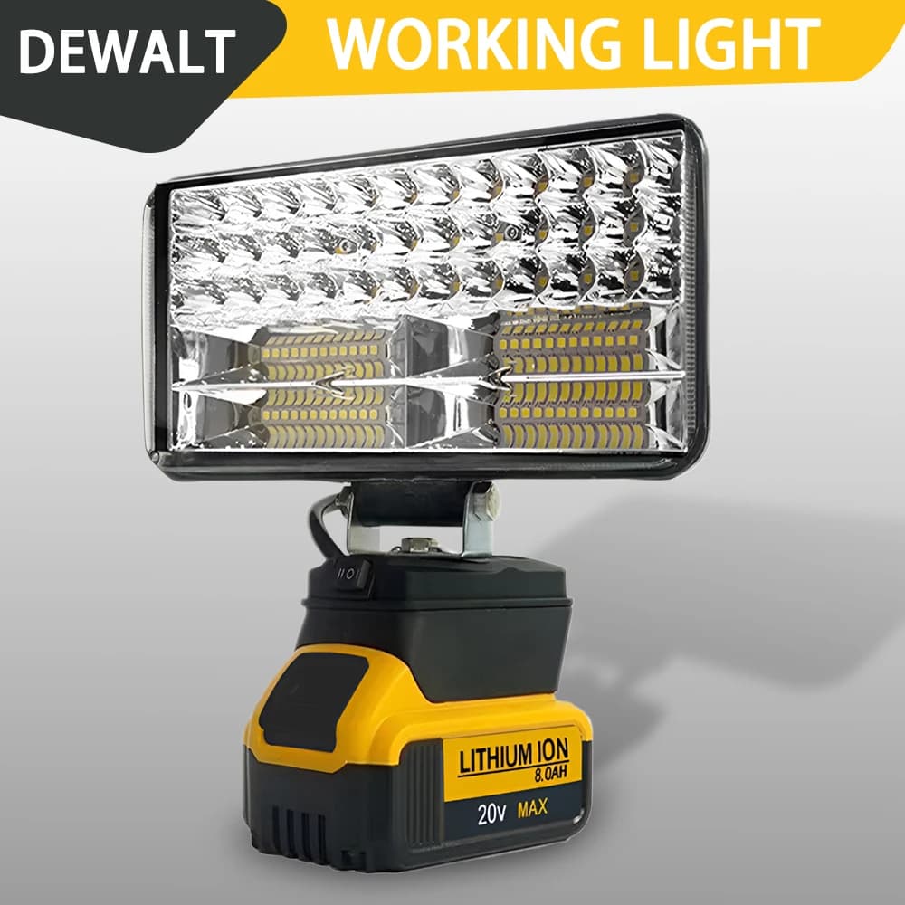 Projecteurs de travail portables à LED sans fil, outil d'urgence, adapté à la batterie Dewalt 18V, p