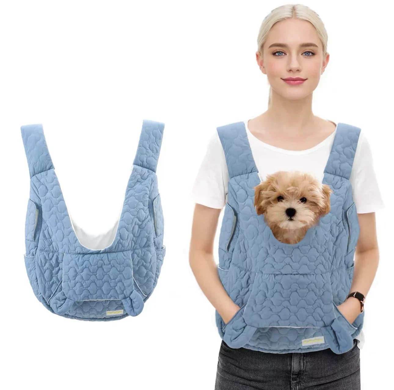 Sac à dos de transport pour chien et chat, très grande capacité, sac de poitrine pour animaux de com