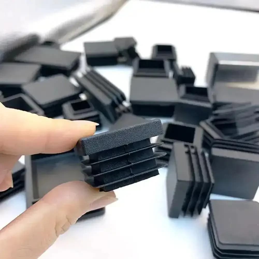 Capuchons de pieds de Table carrés en plastique, 20mm, inserts, capuchons pour tubes métalliques, bo